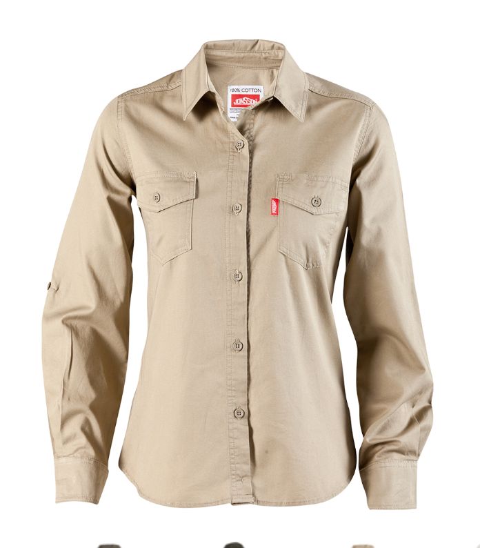 Womens Long Sleeve Workshirt  100% Cotton