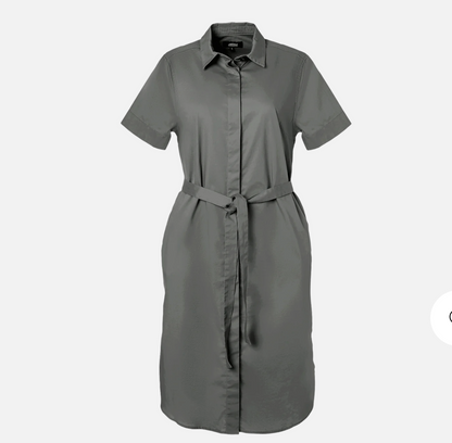 Pleated Poplin Dress
