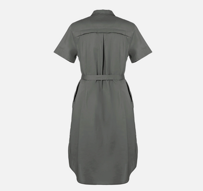 Pleated Poplin Dress